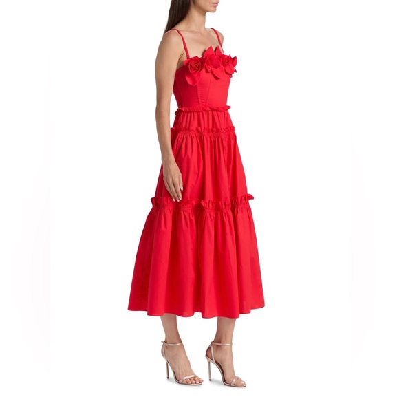 AKNVAS Rach Clay Tiered Midi Dress $695 NEW without tag - Picture 6 of 13